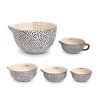 5-Piece Ceramic Mixing & Measuring Bowl Set — Dot Pattern