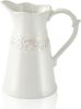 White Ceramic Farmhouse Pitcher Vase