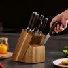 15-Piece Stainless Steel Knife Set with Wooden Block