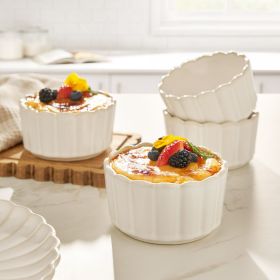 Cream Stoneware Ramekins — Set of 4