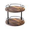 Two-Tier Wooden Rotating Spice Rack