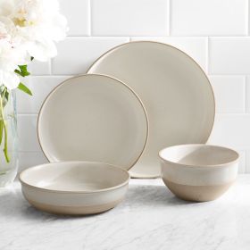 Cream Stoneware Dinner Set - 16 Piece