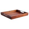 Acacia Wood Serving Tray with Iron Handles