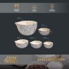 5-Piece Ceramic Mixing & Measuring Bowl Set — Dot Pattern