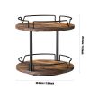 Two-Tier Wooden Rotating Spice Rack