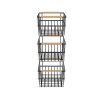 Black Wire Produce Baskets with Bamboo Handles — Set of 3