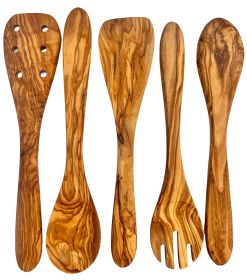 Olive Wood Kitchen Utensil Set — 5 Piece