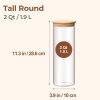 Tall Glass Pantry Canisters with Wood Lids — Set of 3