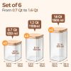 Glass Pantry Canister Set with Wood Lids