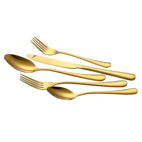 Gold Stainless Steel Flatware Set — 60 Piece (Pieces: 60)