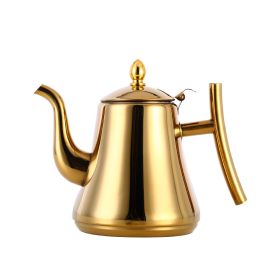 Stainless Steel Gooseneck Stovetop Kettle (Color: Gold, size: 1.5L)